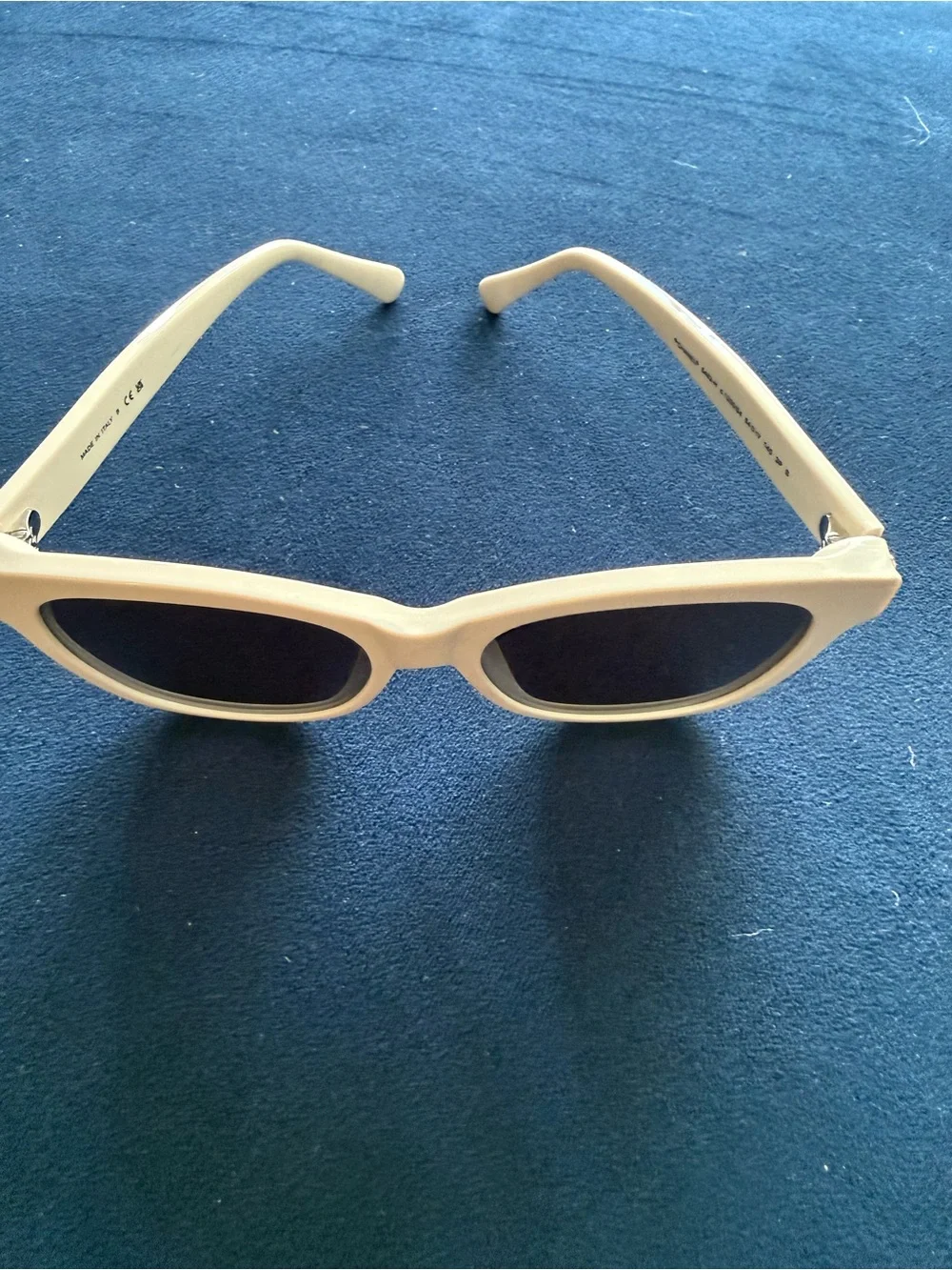 NOT CHANEL Cream-Beige Logo Sunglasses with Gold CC